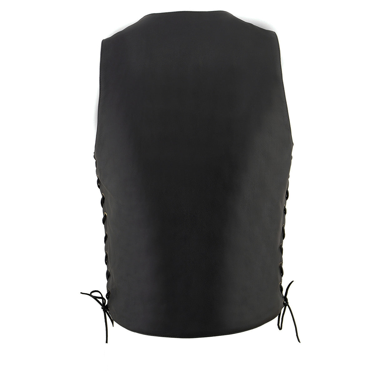 Milwaukee Leather MLM3541 Men's Roulette Black Premium Leather 10 Pocket Motorcycle Vest w/ Cool-Tec Leather Treatment