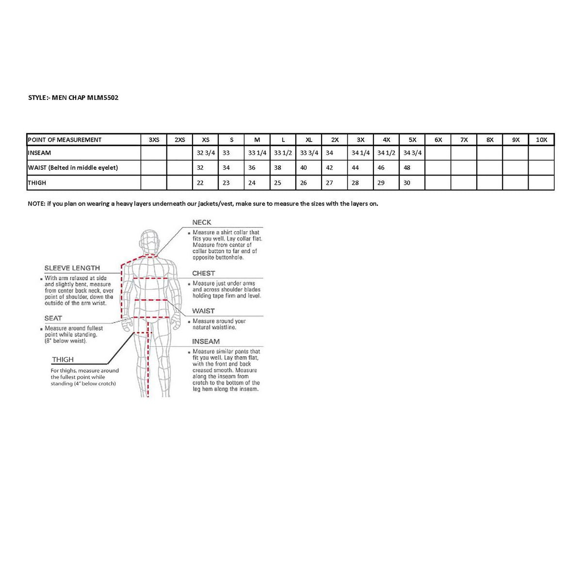 Milwaukee Leather MLM5505 Men's Removal Thermal Lined Black Premium Leather Motorcycle Chaps w/ Cool-Tec Leather
