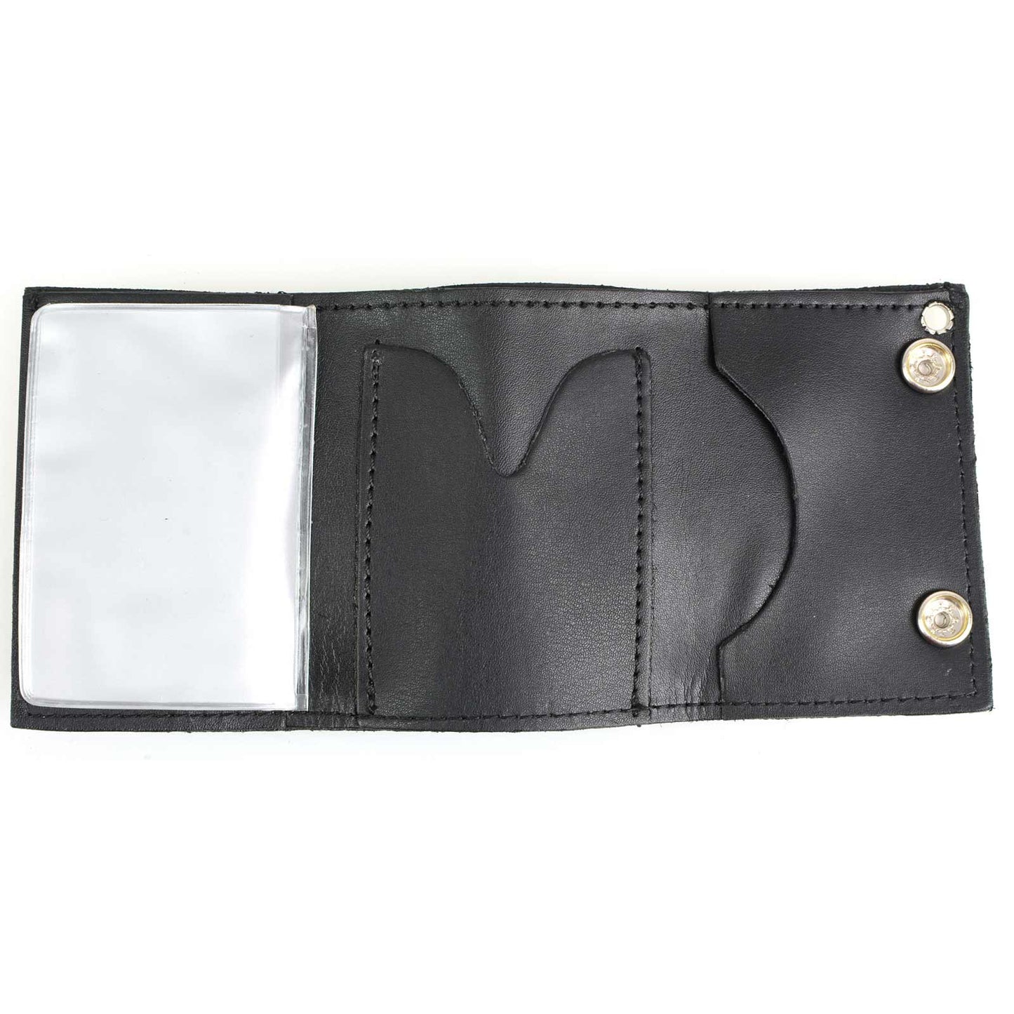 Milwaukee Leather MLW7837 Men's 4” Leather “Eagle w/ Flag” Tri-Fold Wallet w/ Anti-Theft Stainless Steel Chain