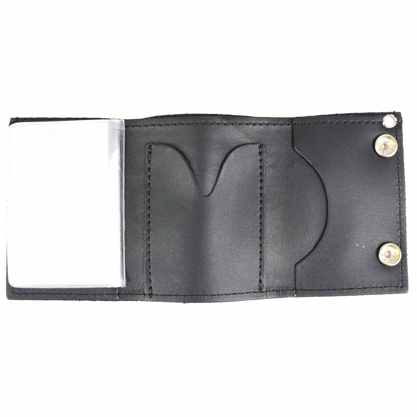 Milwaukee Leather MLW7839 Men's 4” Leather “2nd Amendment” Tri-Fold Wallet w/ Anti-Theft Stainless Steel Chain