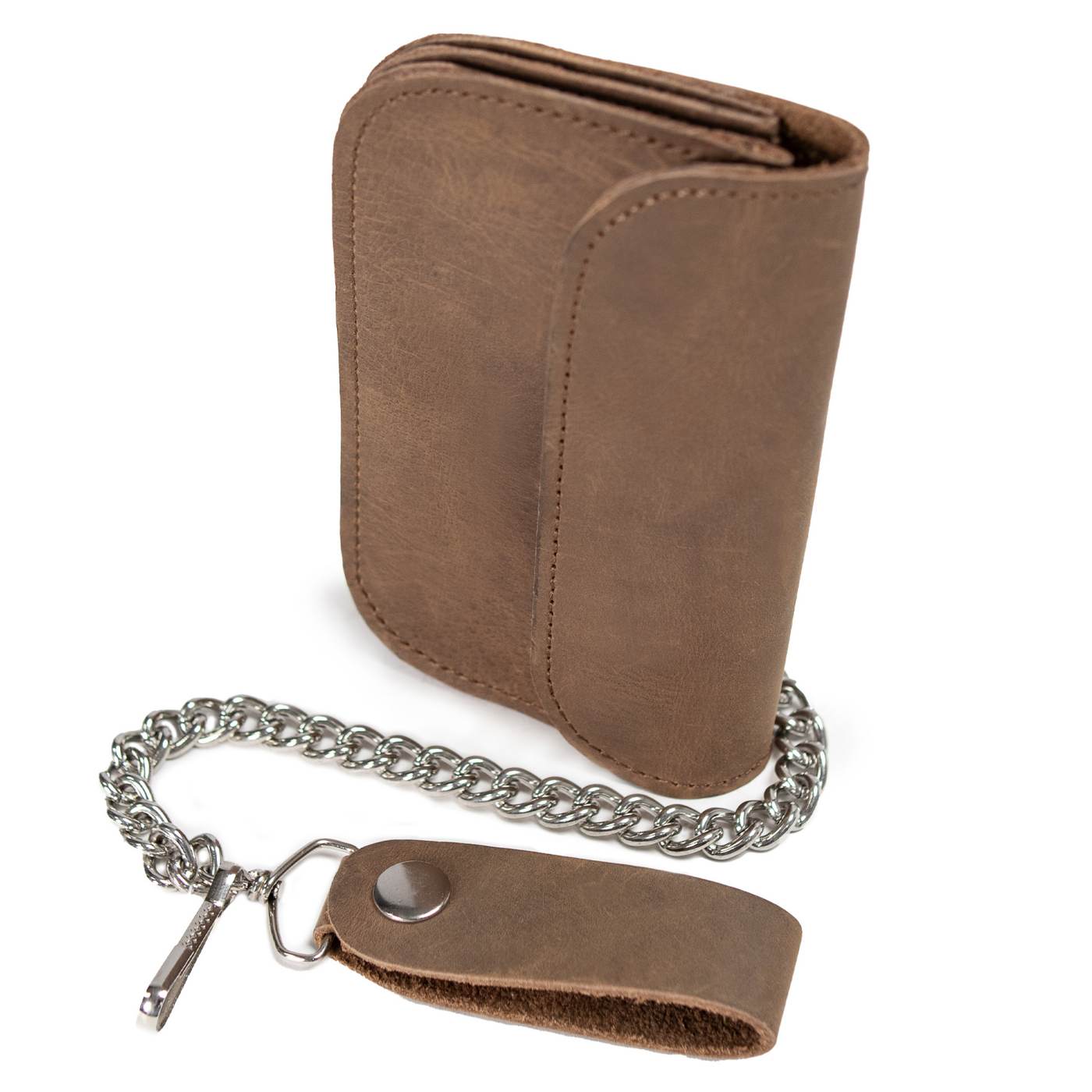 Milwaukee Leather Brown Leather Biker Chain Wallet with Removable Chain - MLW7845