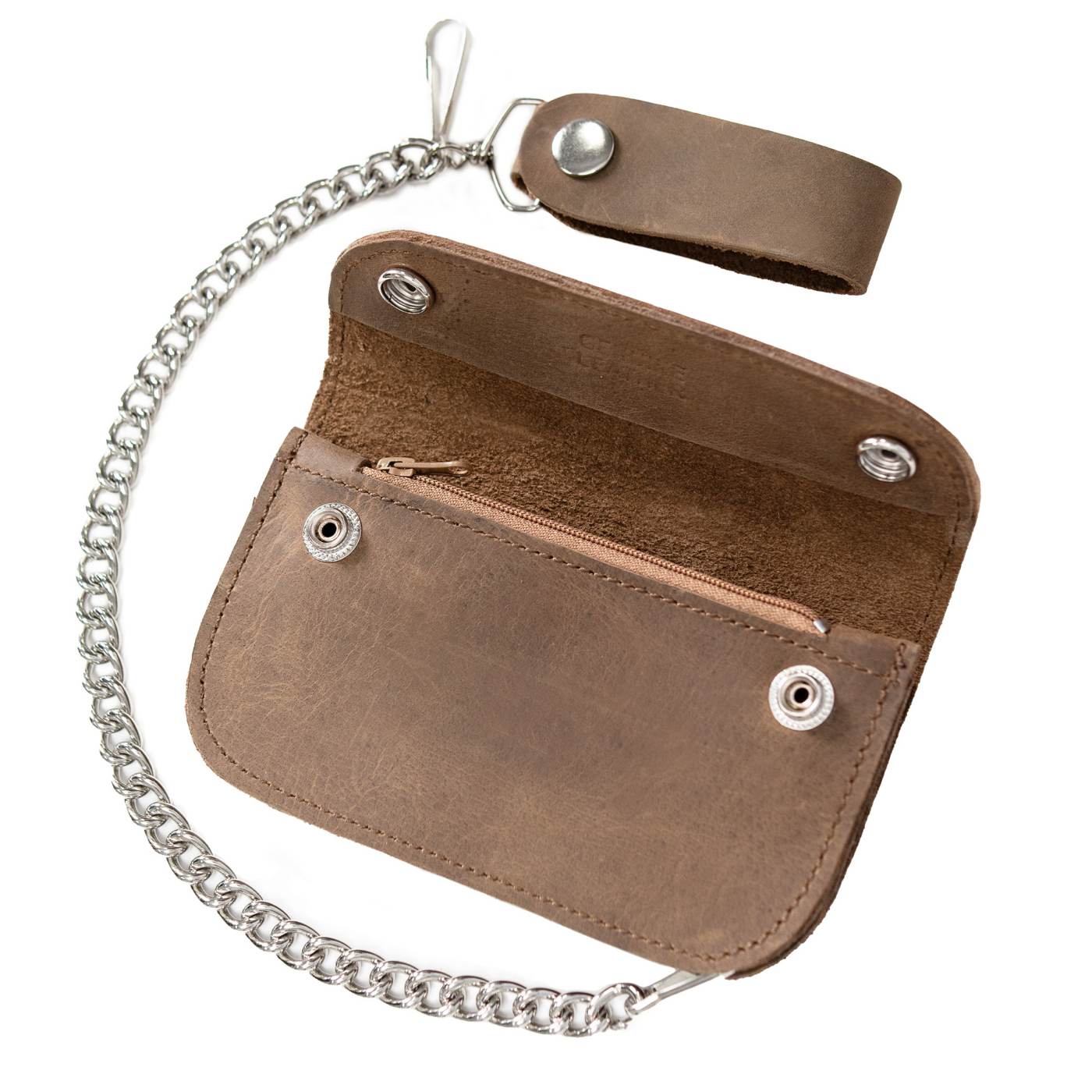 Milwaukee Leather Brown Leather Biker Chain Wallet with Removable Chain - MLW7845
