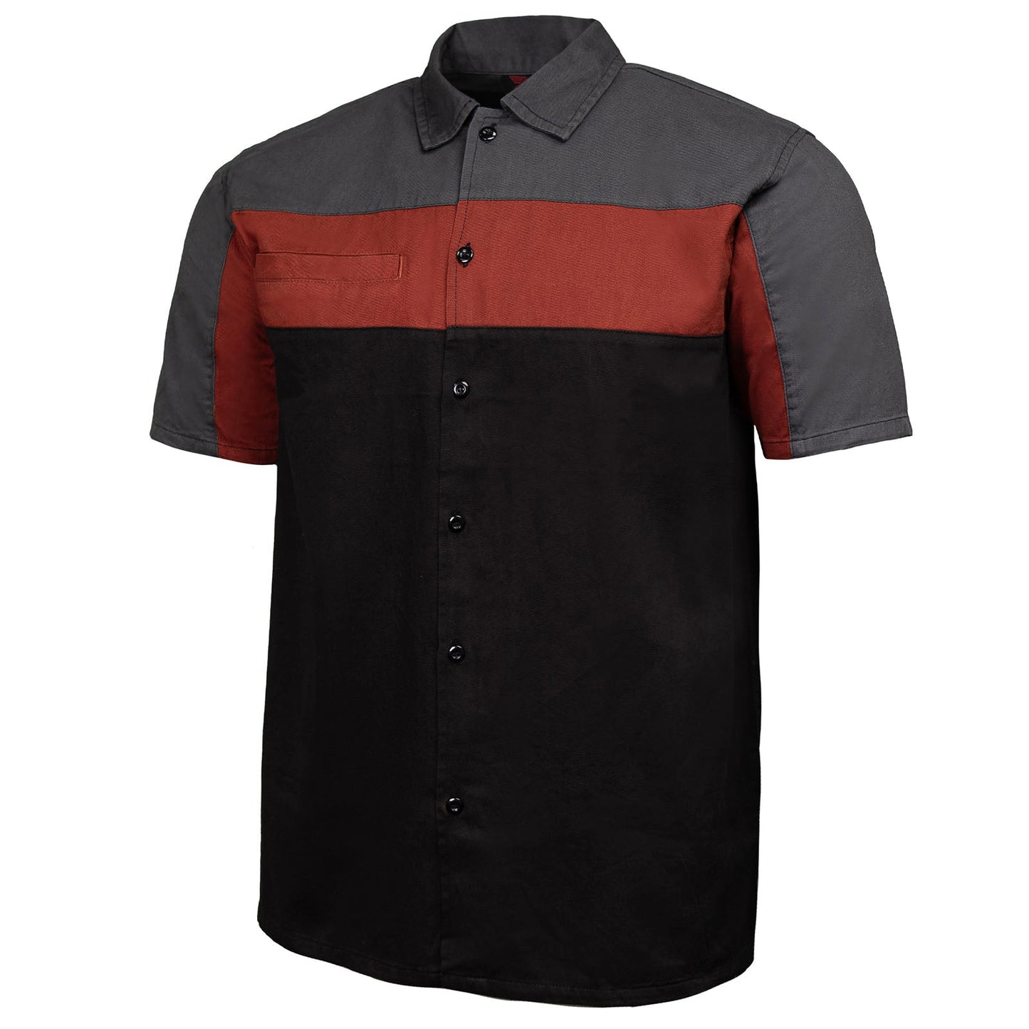MMCC Men's Pit Stop Classic Mechanic Button Up Shirt - Dual Chest Pockets - Microfiber Panel - MMC16010