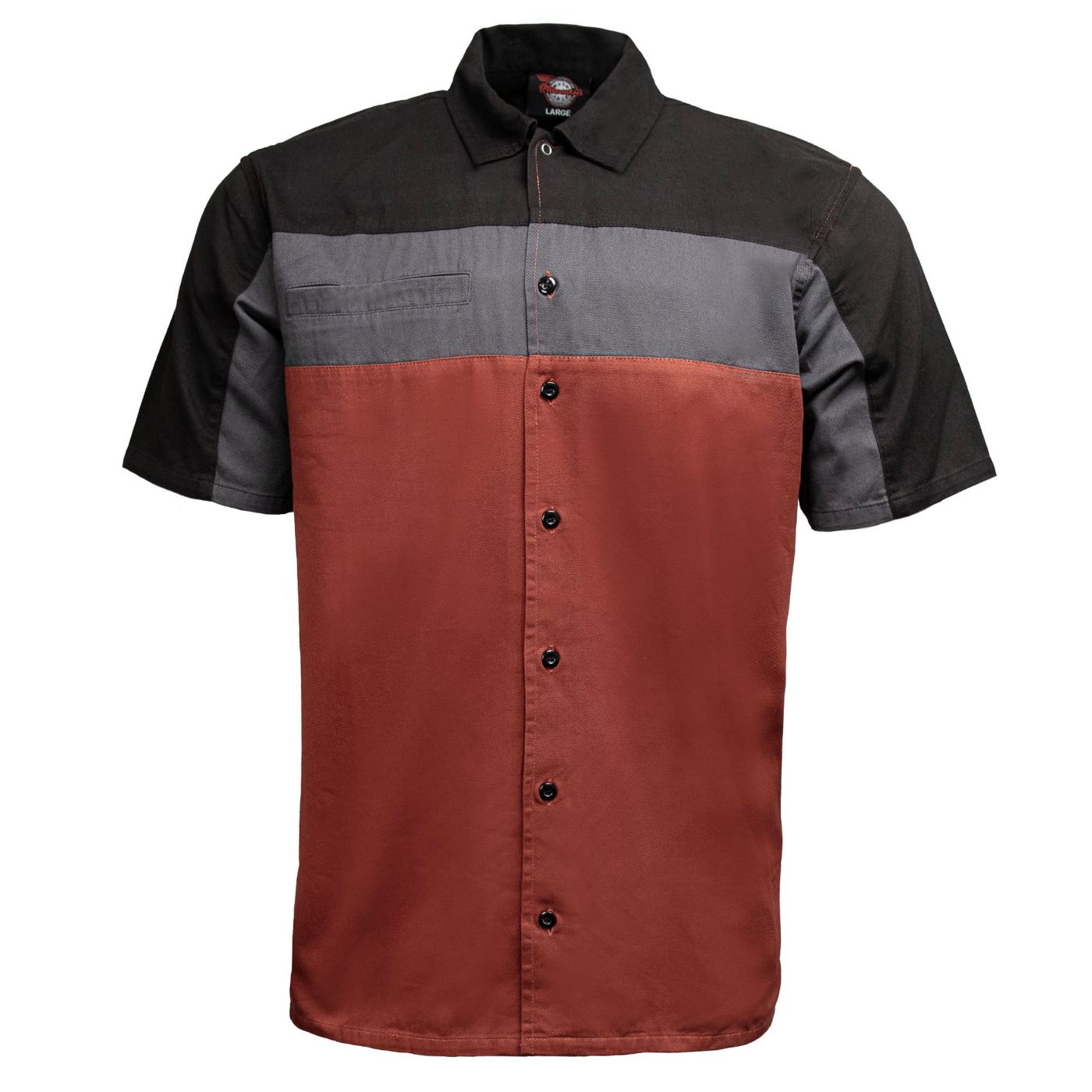 MMCC Men's Pit Line Mechanic Button Up Shirt - Dual Chest Pockets - Microfiber Panel - Rider Ready - MMC16028
