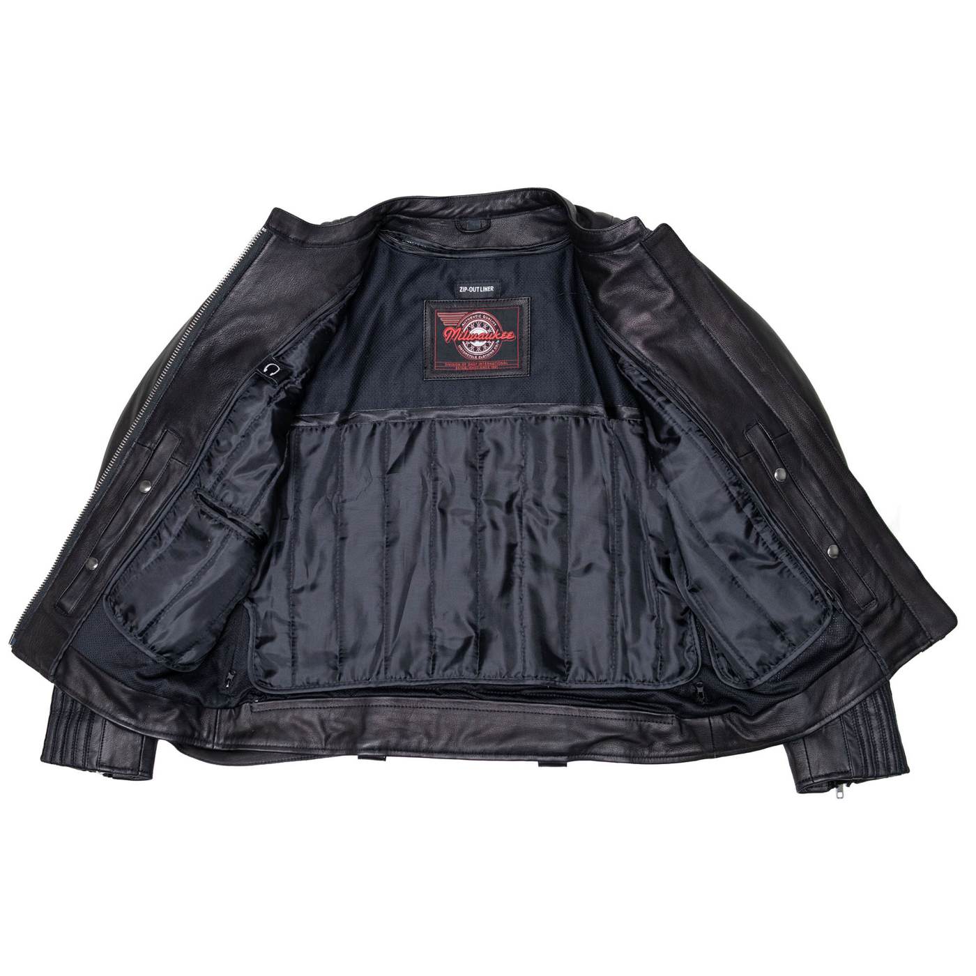 Milwaukee Motorcycle Clothing Co. Women’s Rebel Scooter Style Black Leather Biker Jacket w/ Mandarin Collar MMC20002