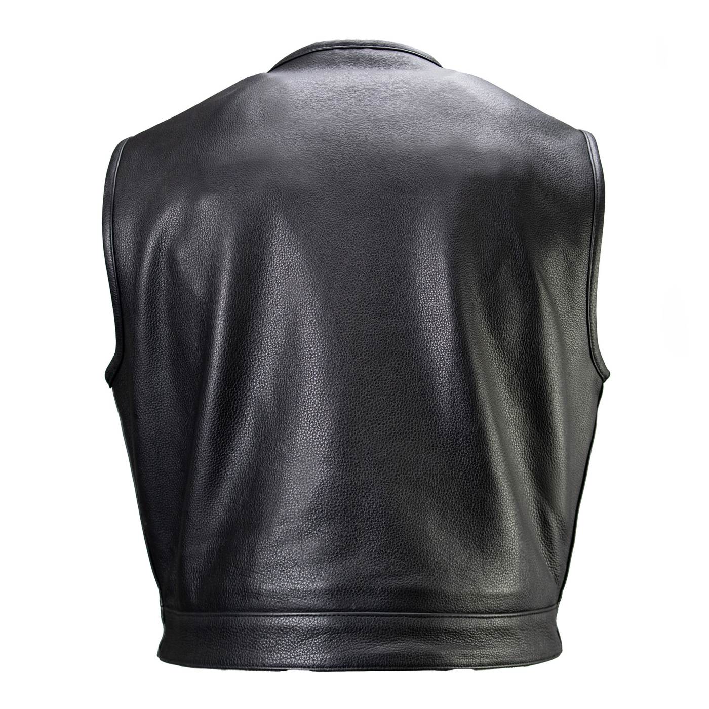 Milwaukee Motorcycle Clothing Co. Men's Low-Key Premium Black Leather Club Style Biker Vest MMC30000
