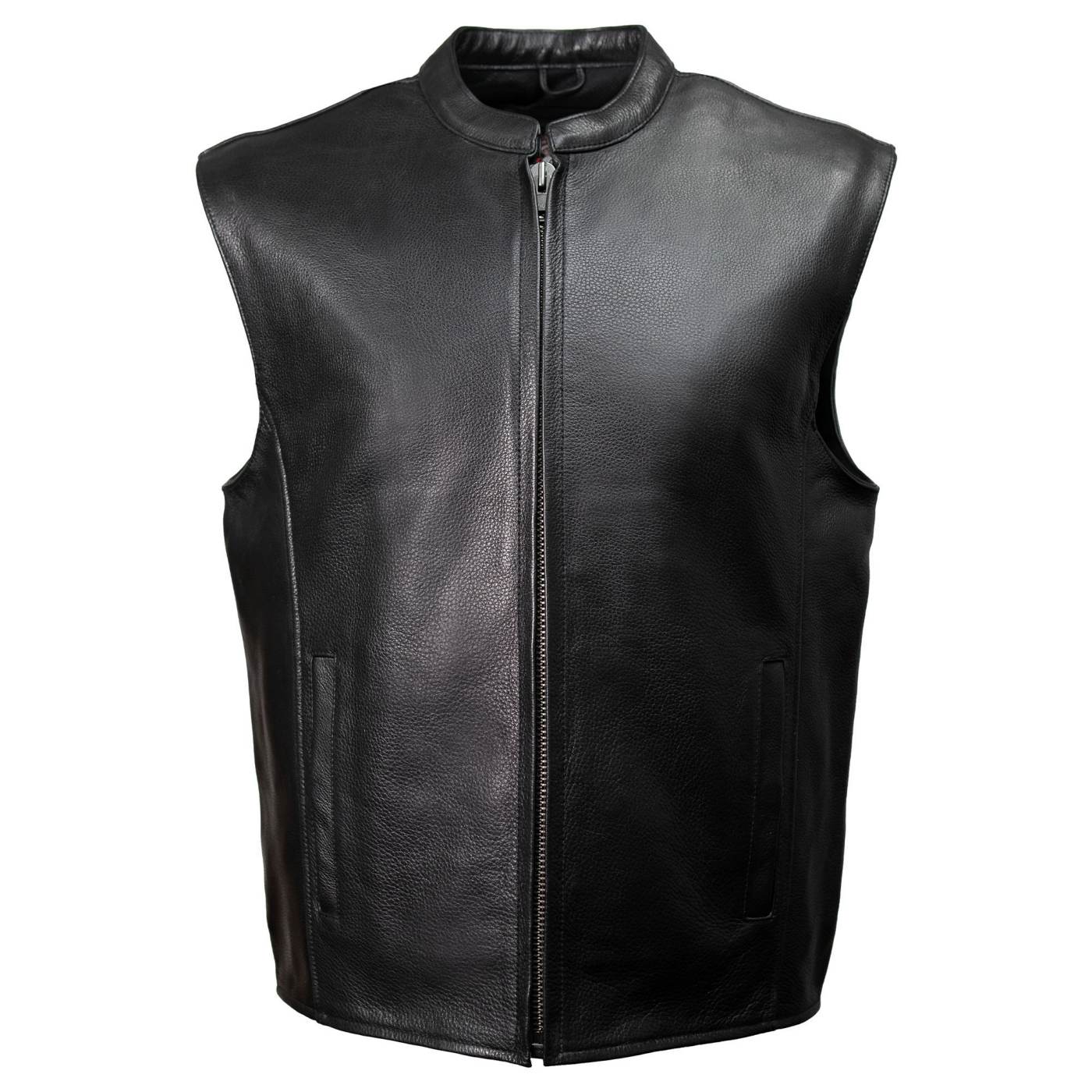 Milwaukee Motorcycle Clothing Co. Men's Rocker Black Leather Premium Club Style Riders Vest MMC30002