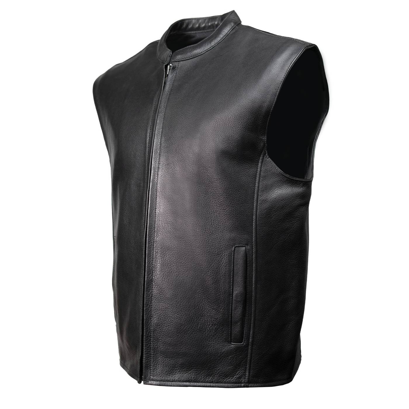 Milwaukee Motorcycle Clothing Co. Men's Rocker Black Leather Premium Club Style Riders Vest MMC30002