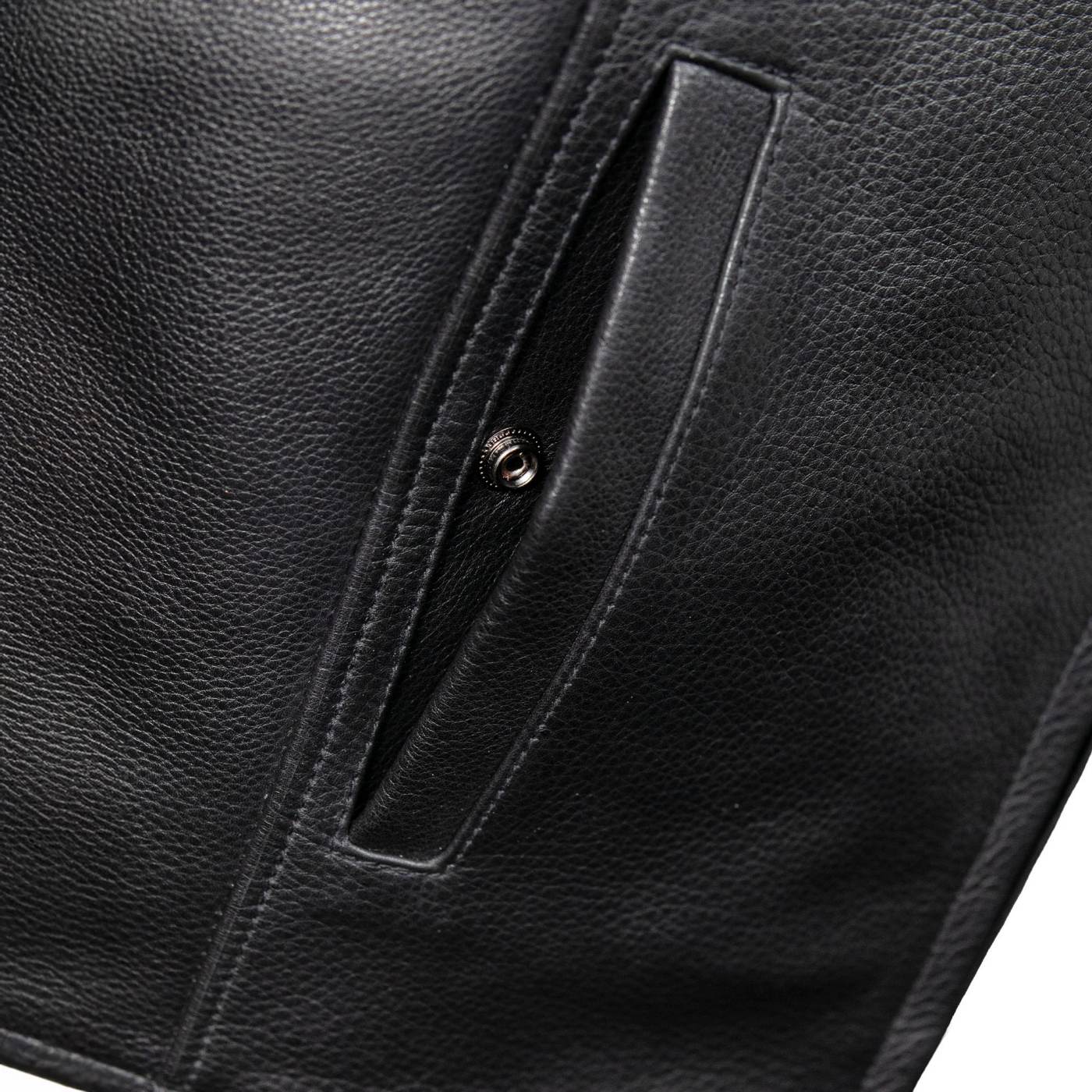 Milwaukee Motorcycle Clothing Co. Men's Rocker Black Leather Premium Club Style Riders Vest MMC30002