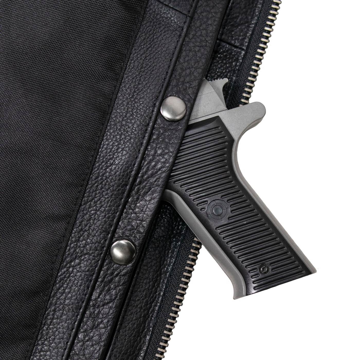 Milwaukee Motorcycle Clothing Co. Men's Rocker Black Leather Premium Club Style Riders Vest MMC30002