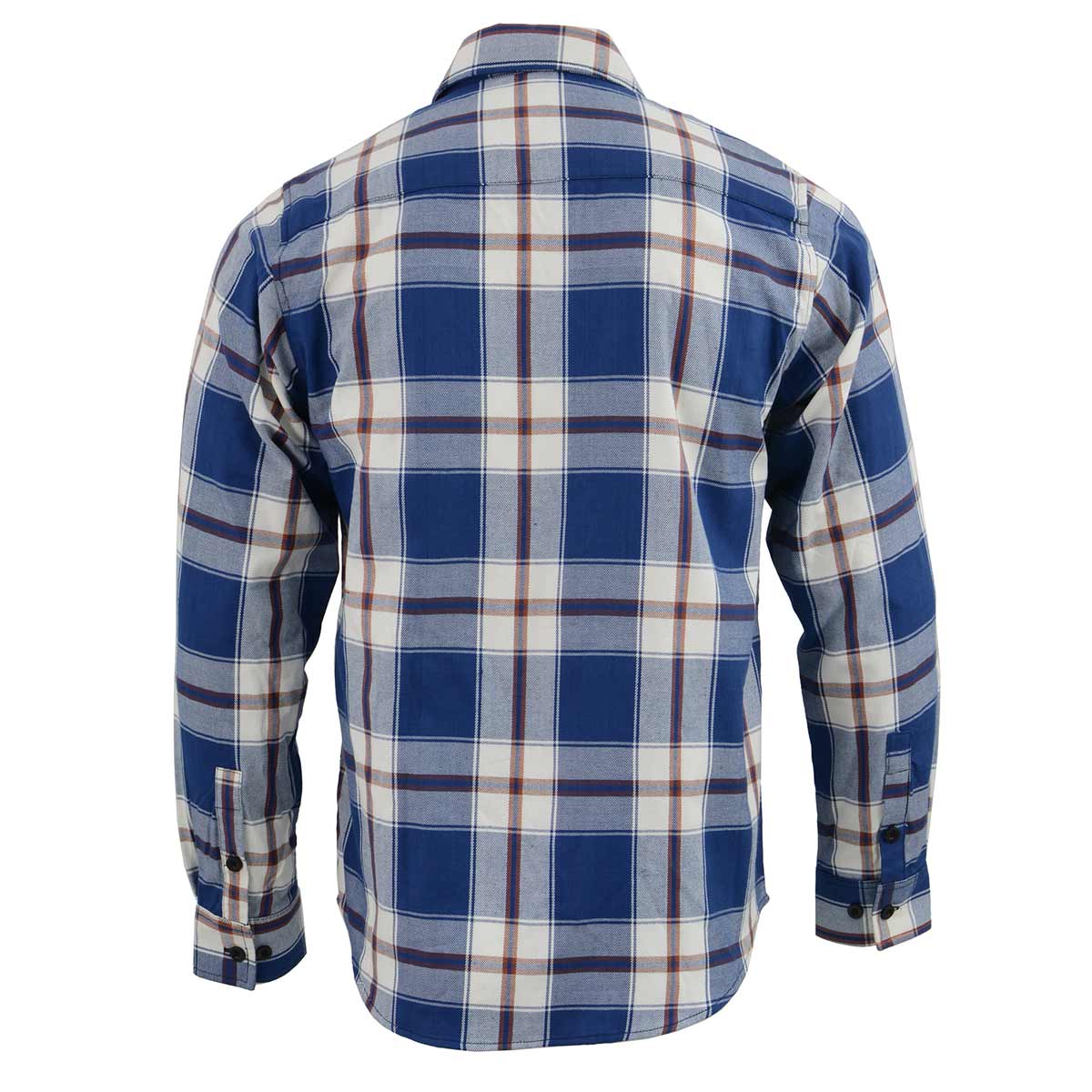 Milwaukee Leather Men's Flannel Plaid Shirt Blue White and Maroon Long Sleeve Cotton Button Down Shirt MNG11645