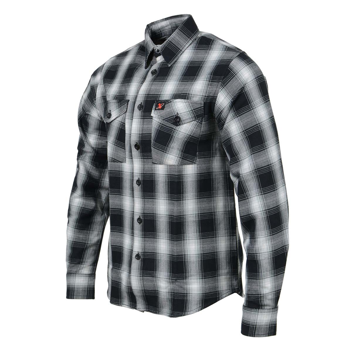 Milwaukee Leather MNG11654 Men's Black and White Long Sleeve Cotton Flannel Shirt