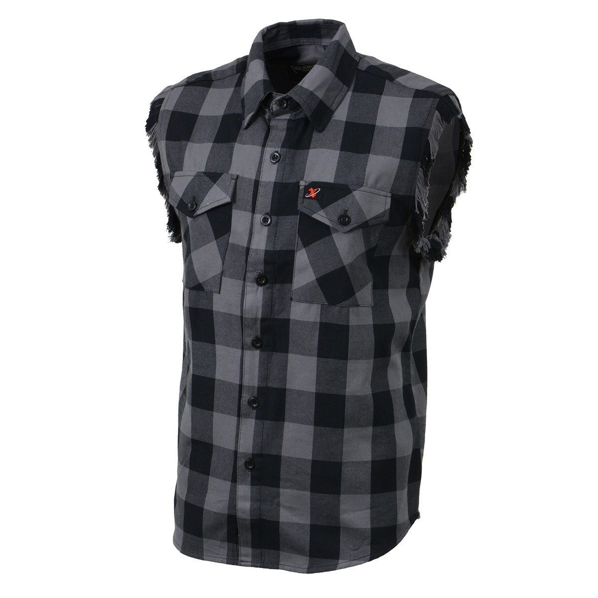 dress shirt with sleeves cut off White Mainstay Cotton Cut-Off Short Sleeve Button Down