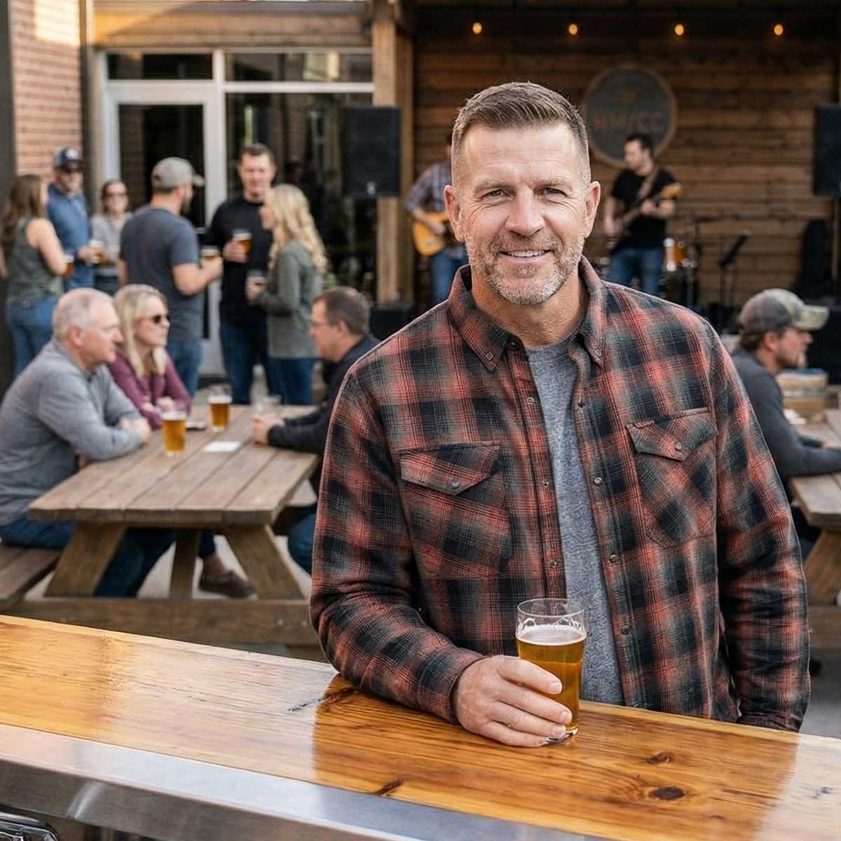 MMCC Men's 'Outlaw' Reversible Flannel Shirt - 100% Cotton Snap Front Plaid w/ Chest and Hand Pockets - MNG11800