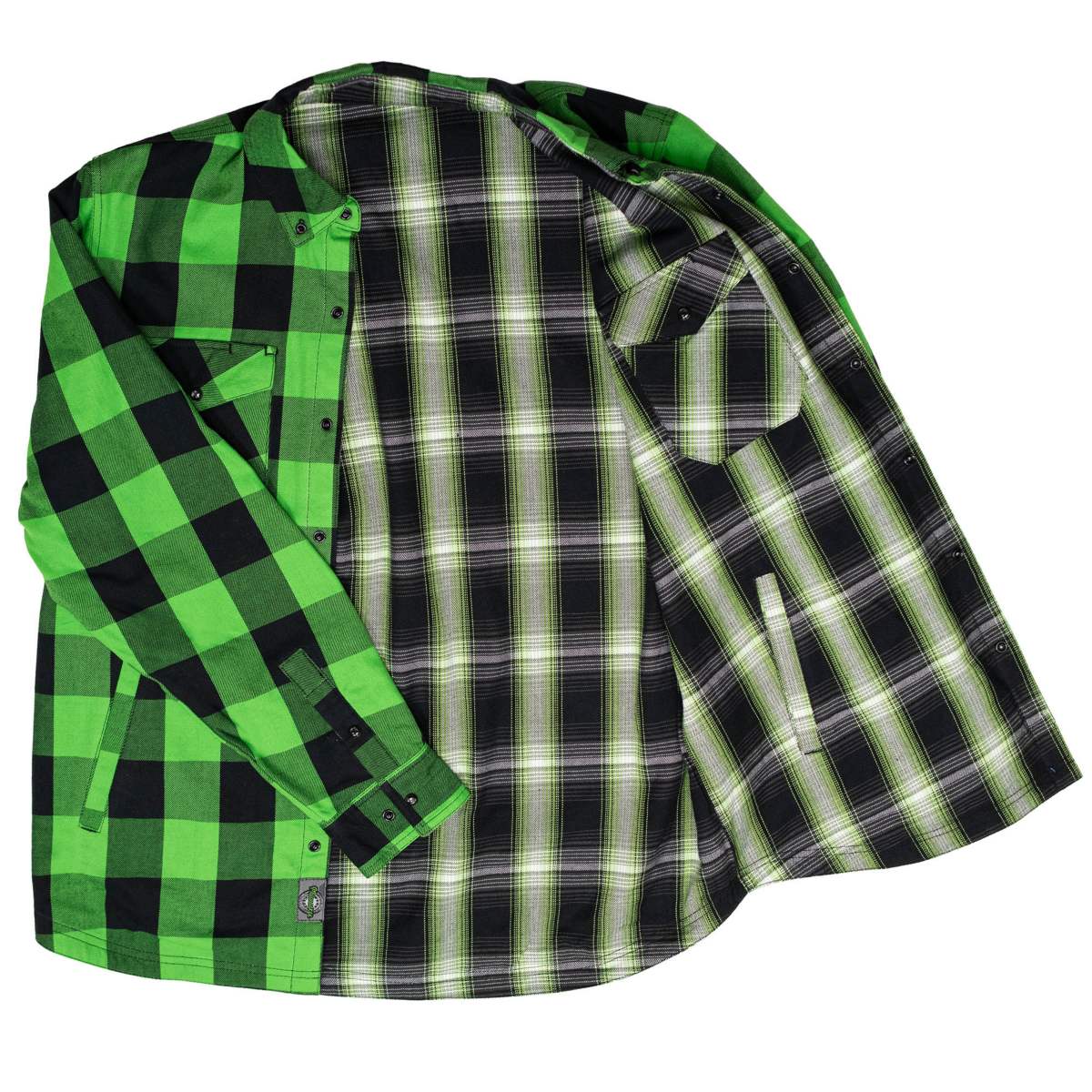 MMCC Men's 'Sidewinder' Reversible Flannel Shirt - 100% Cotton Snap Front Plaid w/ Chest and Hand Pockets - MNG11801