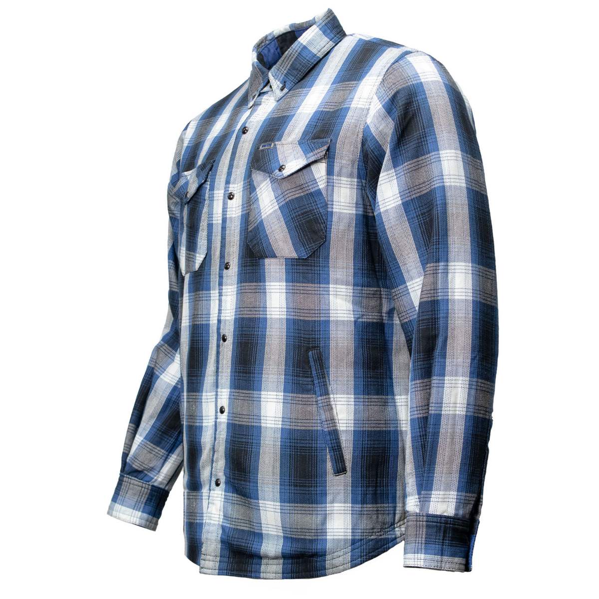 MMCC Men's 'Maverick' Reversible Flannel Shirt - 100% Cotton Snap Front Plaid w/ Chest and Hand Pockets - MNG11802