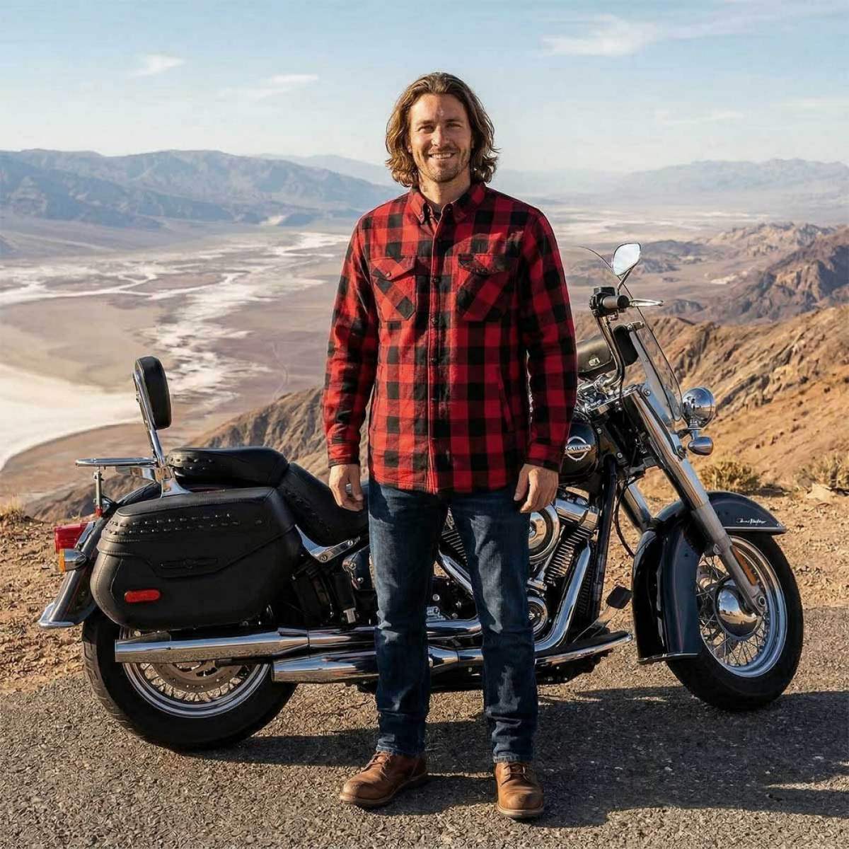 MMCC Men's Ricochet Reversible Flannel Shirt - 100% Cotton Snap Front Plaid w/ Chest and Hand Pockets - MNG11803