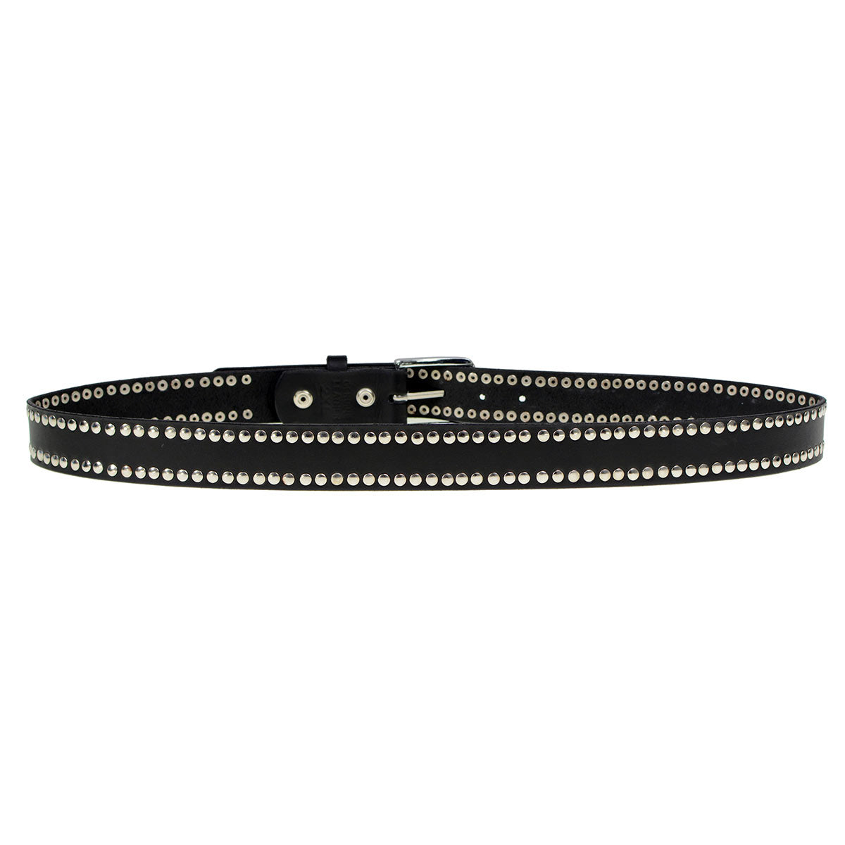 Milwaukee Leather MP7104 Men's Studded Black Genuine Leather Belt for Biker with Buckle - 1.5 inches Wide