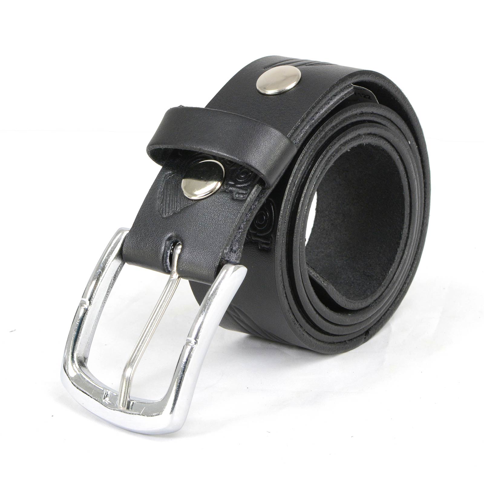 Milwaukee Leather MP7122 Men's Engine Block & Wings - Black Genuine Leather Belt W/ Interchangeable Buckle - 1.5 inches Wide