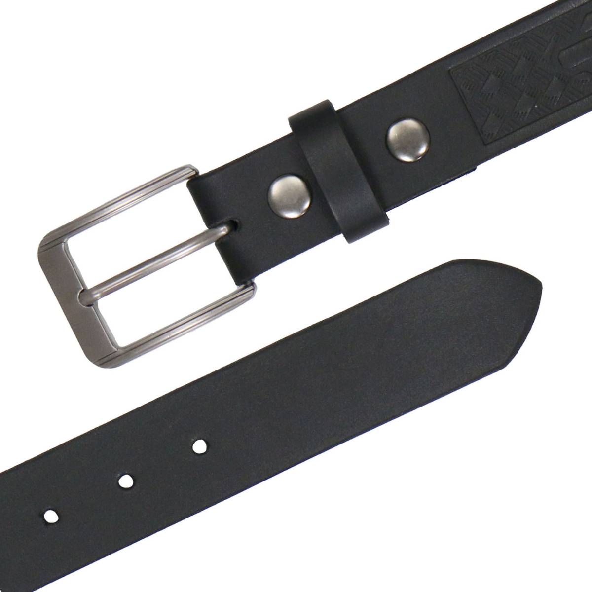 Milwaukee Leather Men's Frontier Star Black Leather Belt with Western Star Emblems  - 1.5 Inch Biker Belt - MP7135