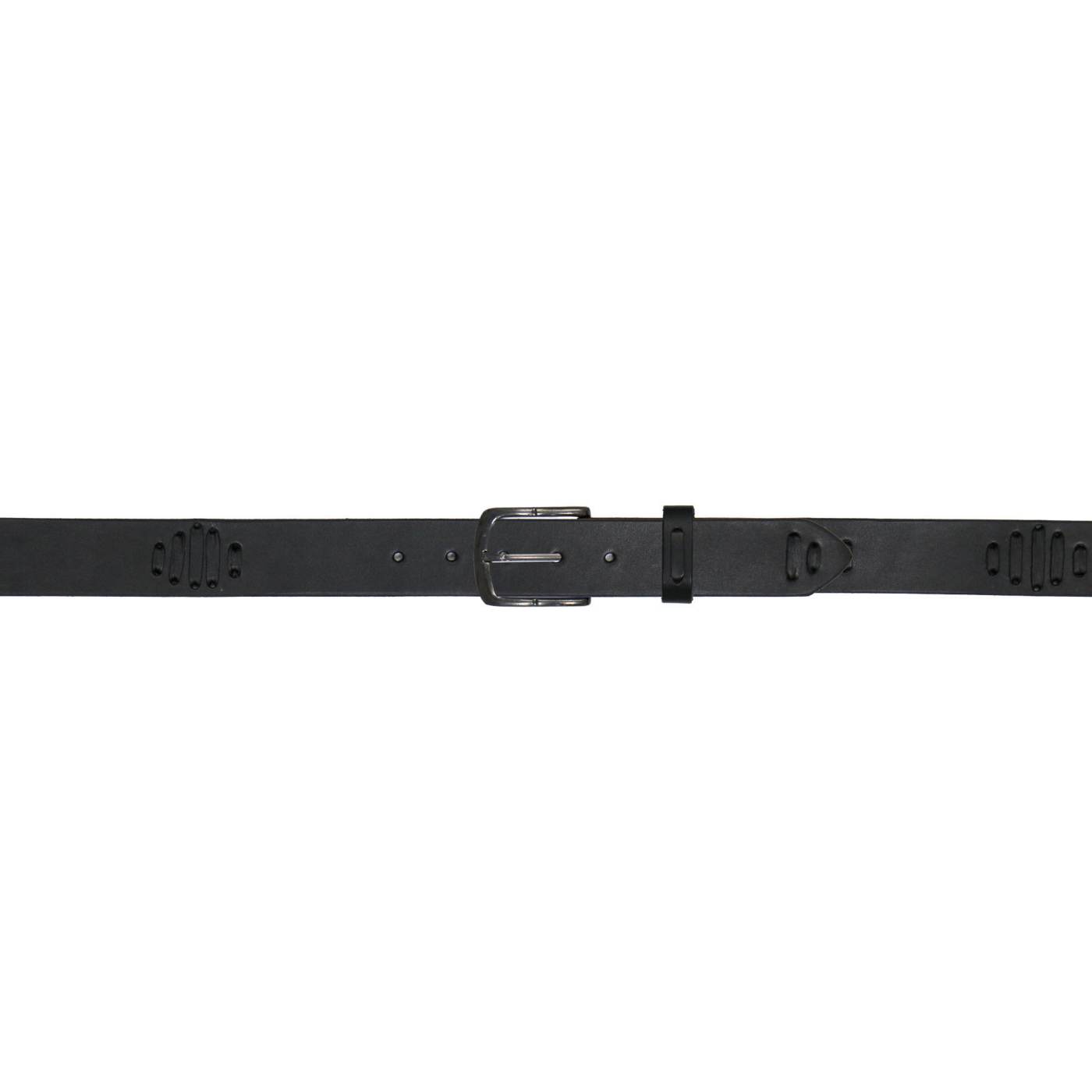 Milwaukee Leather Men's Black Slot Accent Leather Belt with Interchangeable Buckle - MP7136
