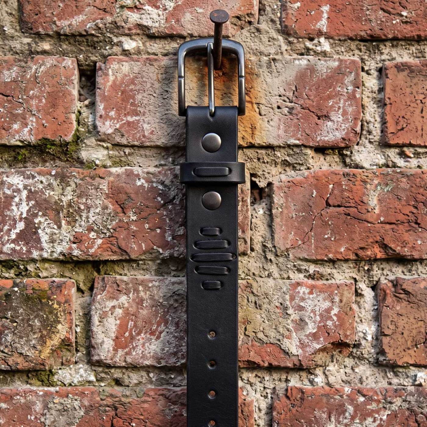 Milwaukee Leather Men's Black Slot Accent Leather Belt with Interchangeable Buckle - MP7136
