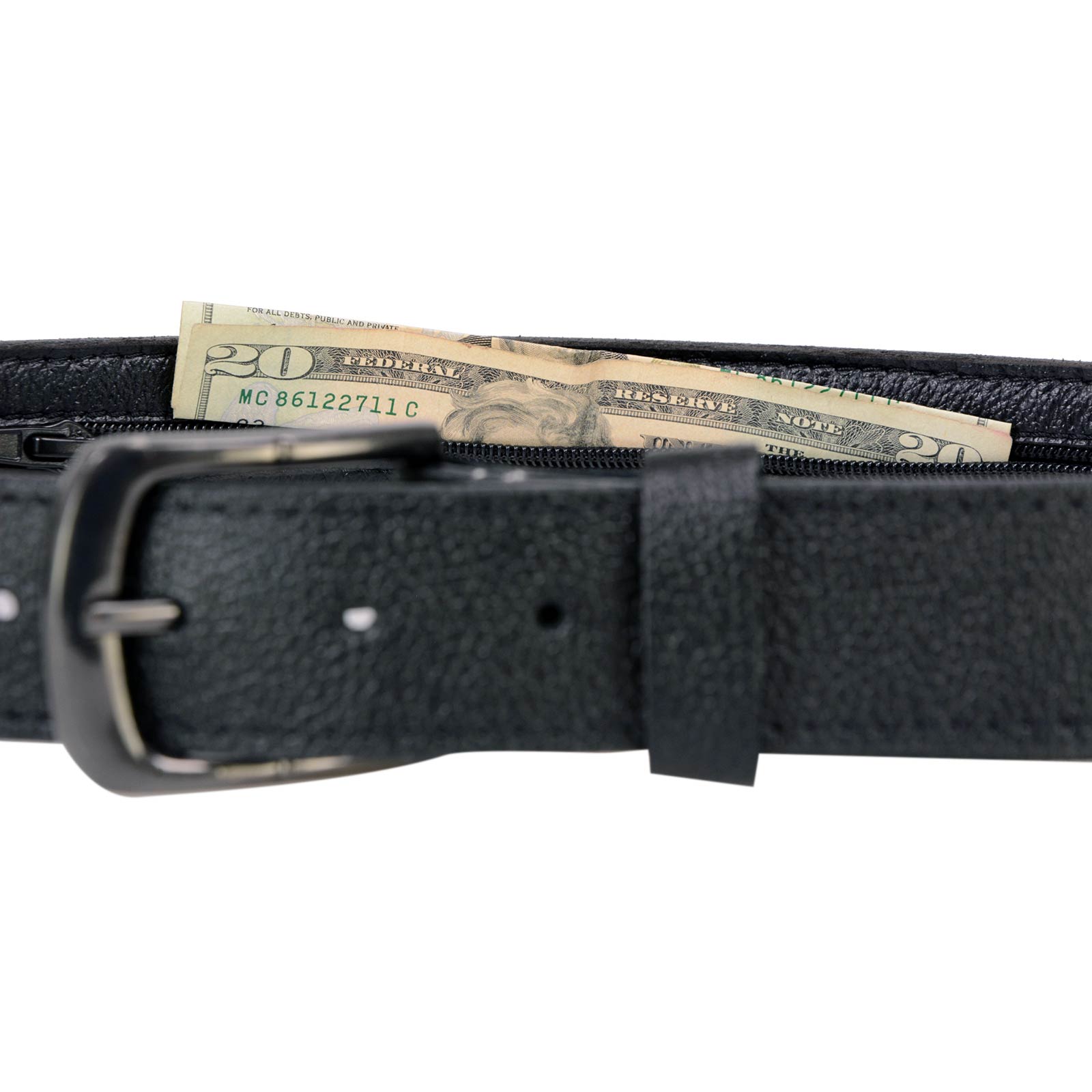 Milwaukee Leather MP7150 Men's Black Genuine Cowhide Leather Money Belt W/ Secure Front Buckle for Motorcycle Rider