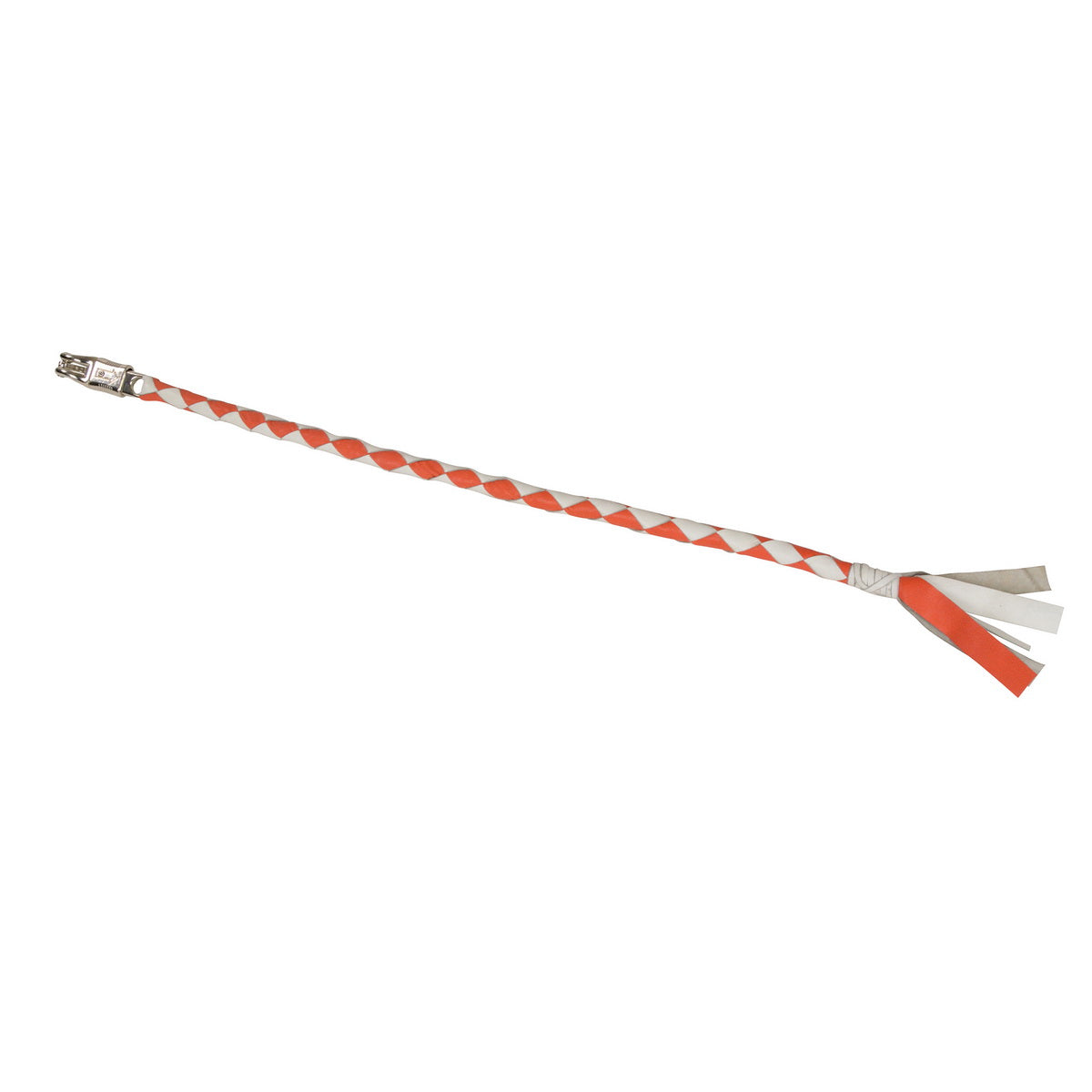 Milwaukee Leather 36'' Genuine Leather Whip - White and Orange Get Back Whip for Handlebar - Biker Whip - MP7900