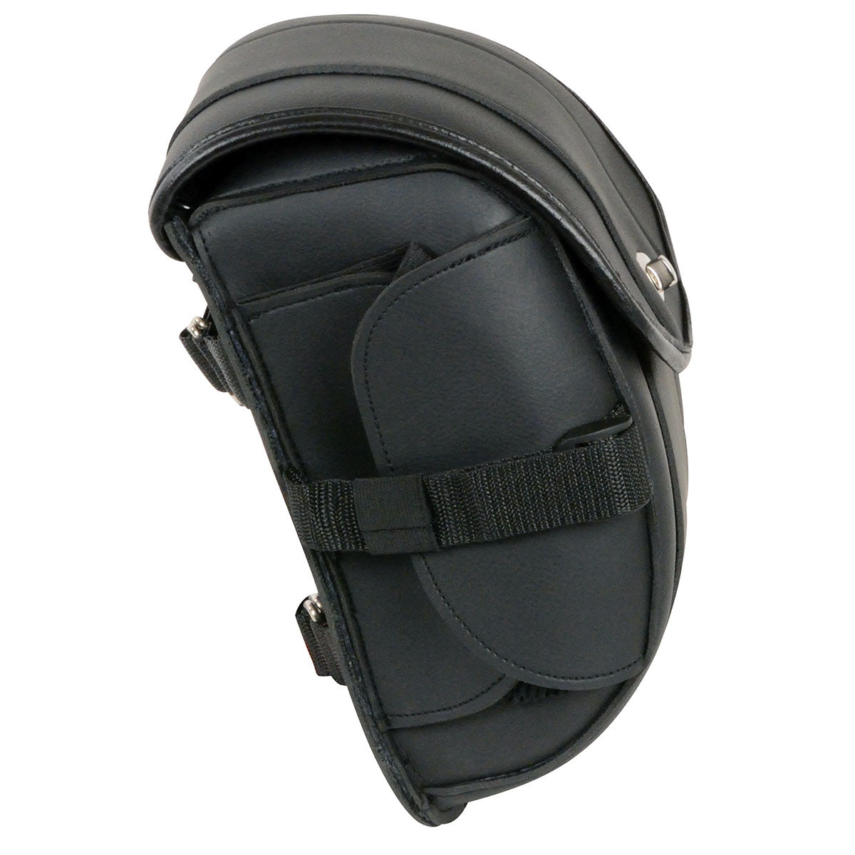 Milwaukee Leather MP8110 Small Black PVC Motorcycle Cruiser Style Turn Clasp/Zipper Sissy Bar Bag