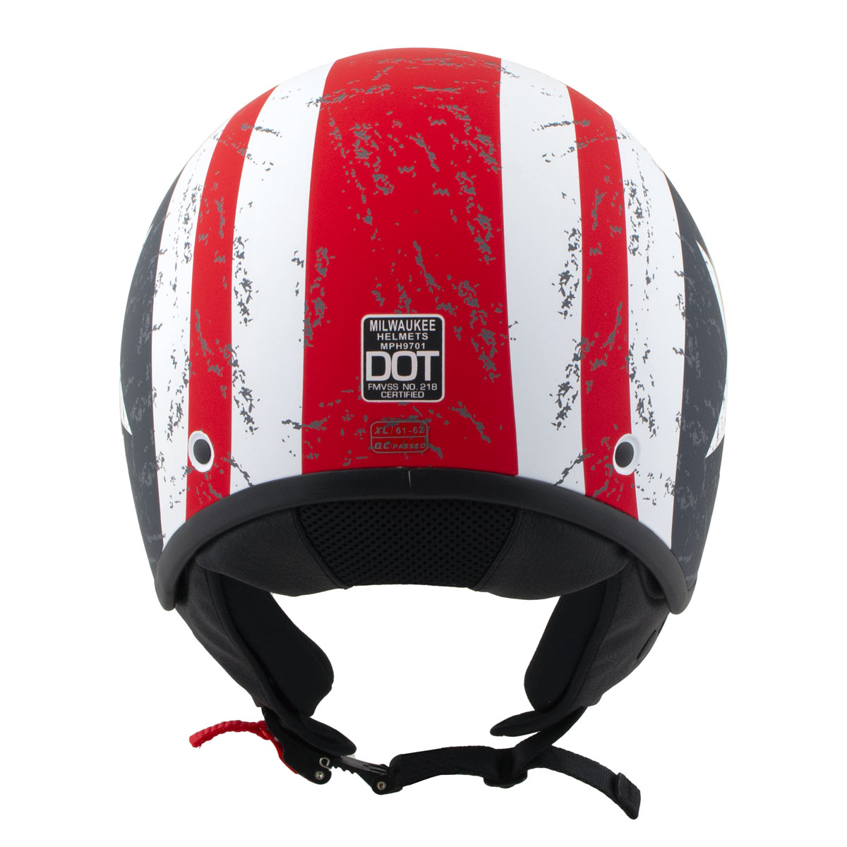 Milwaukee Helmets MPH9701DOT Maverick 3/4 Open Face Stars and Stripes Motorcycle Biker DOT Helmet Milwaukee Helmets MPH9701DOT Maverick 3/4 Open Face Stars and Stripes Motorcycle Biker DOT Helmet
