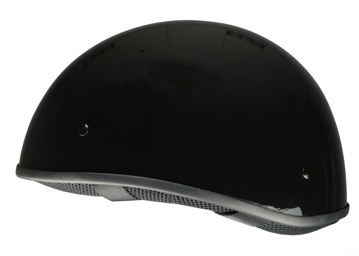 Milwaukee Helmets MPH9711DOT Dot Approved 'Bare Bones' Glossy Black Half Motorcycle Helmet for Men and Women Biker