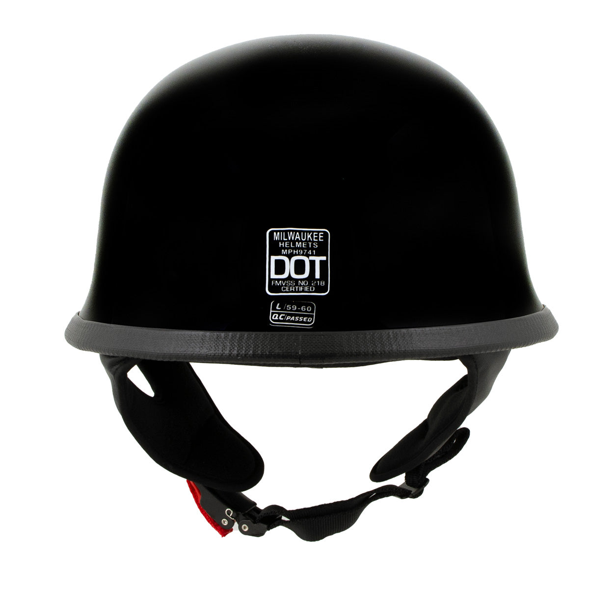 fake dot motorcycle helmets Milwaukee Helmets MPH9741DOT Motorrad DOT German Style Gloss Black Half Face Motorcycle Helmet Biker