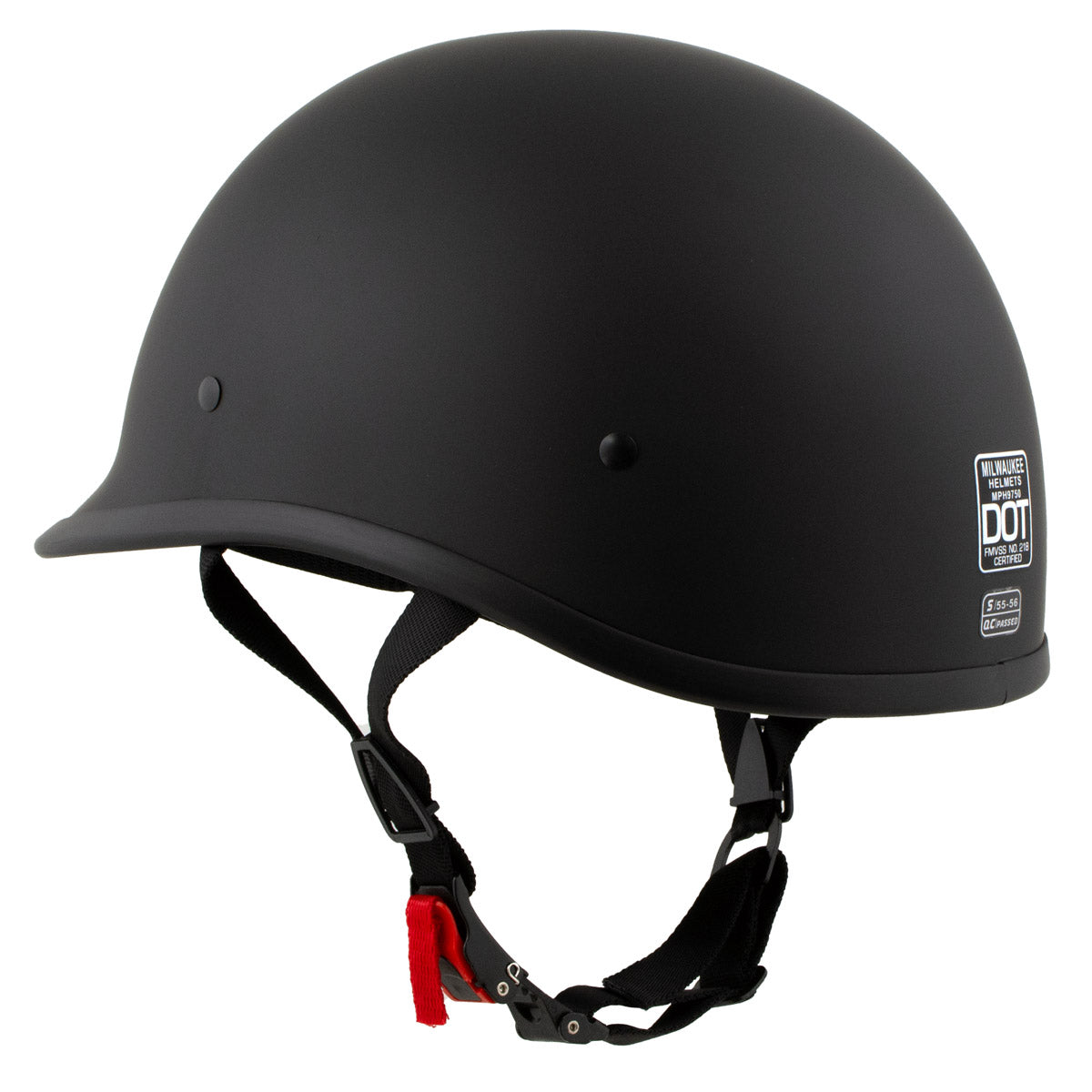 black half shell motorcycle helmet Milwaukee Helmets Polo Style Matte Black Motorcycle Half Face Helmet DOT Approved MPH9750DOT