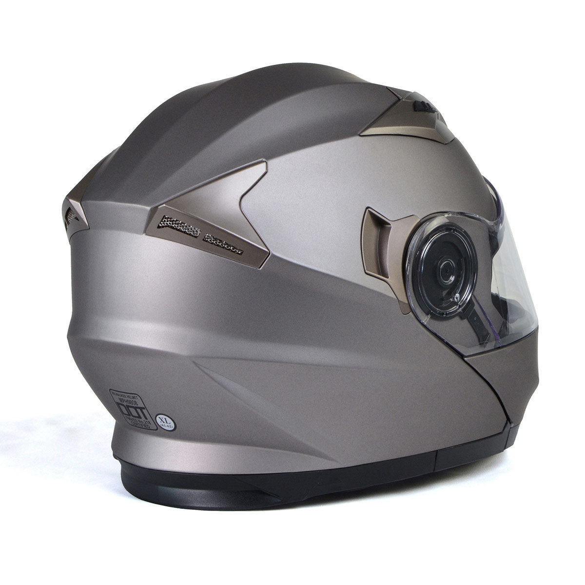 Milwaukee Helmets MPH9808DOT Ionized Silver Advanced Motorcycle Modular Helmet Biker w/Drop Down Visor