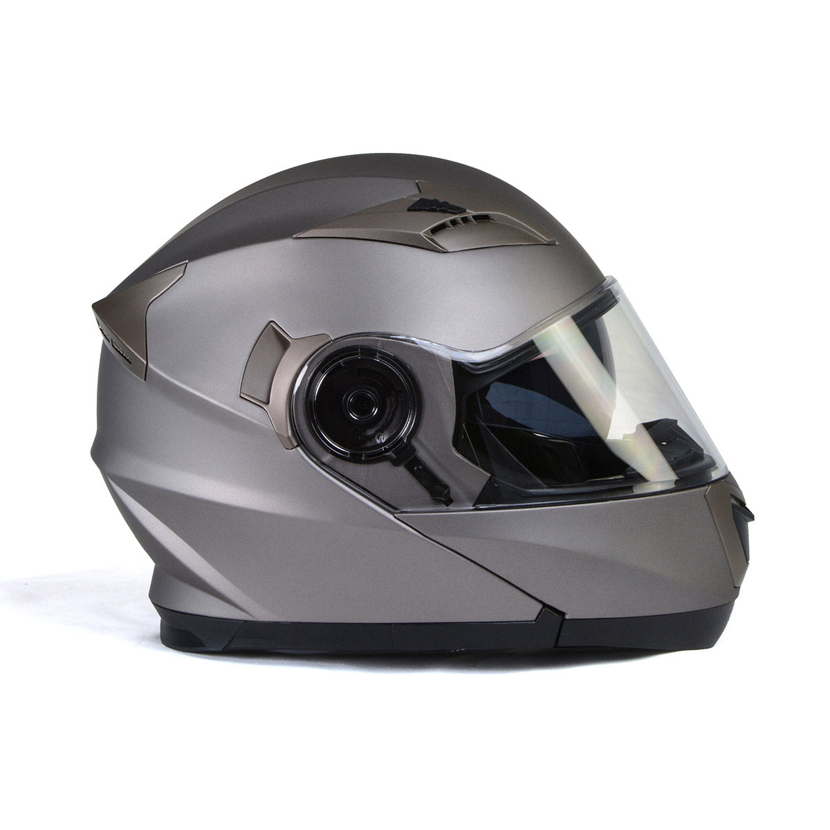 Milwaukee Helmets MPH9808DOT Ionized Silver Advanced Motorcycle Modular Helmet Biker w/Drop Down Visor