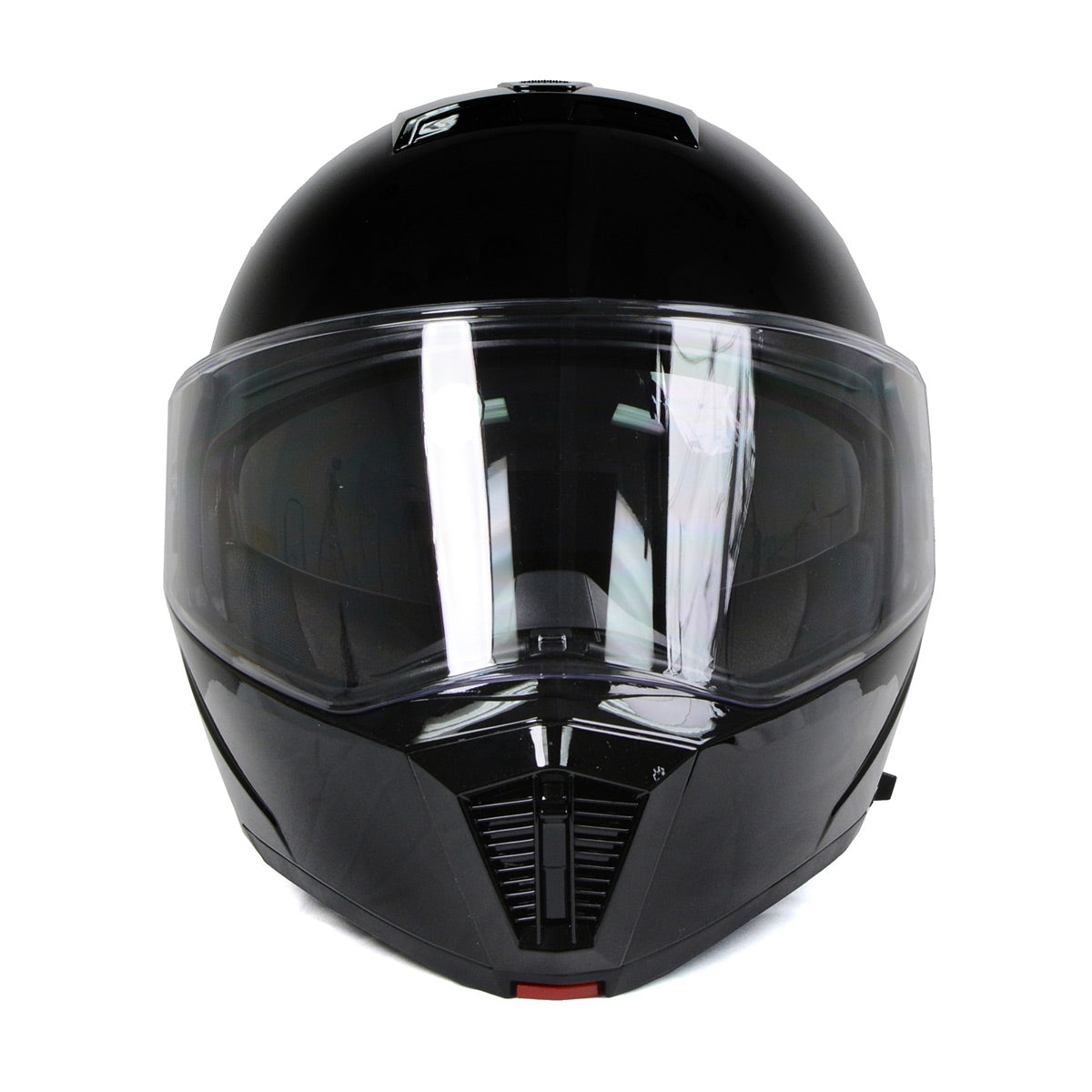 Milwaukee Helmets MPH9813DOT Gloss Black 'Menace' Advanced Motorcycle Modular Helmet for Men and Women Biker w/ Drop Down Visor