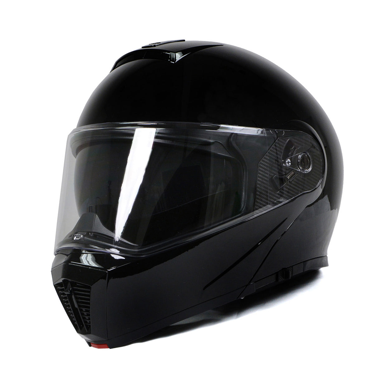 Milwaukee Helmets MPH9813DOT Gloss Black 'Menace' Advanced Motorcycle Modular Helmet for Men and Women Biker w/ Drop Down Visor