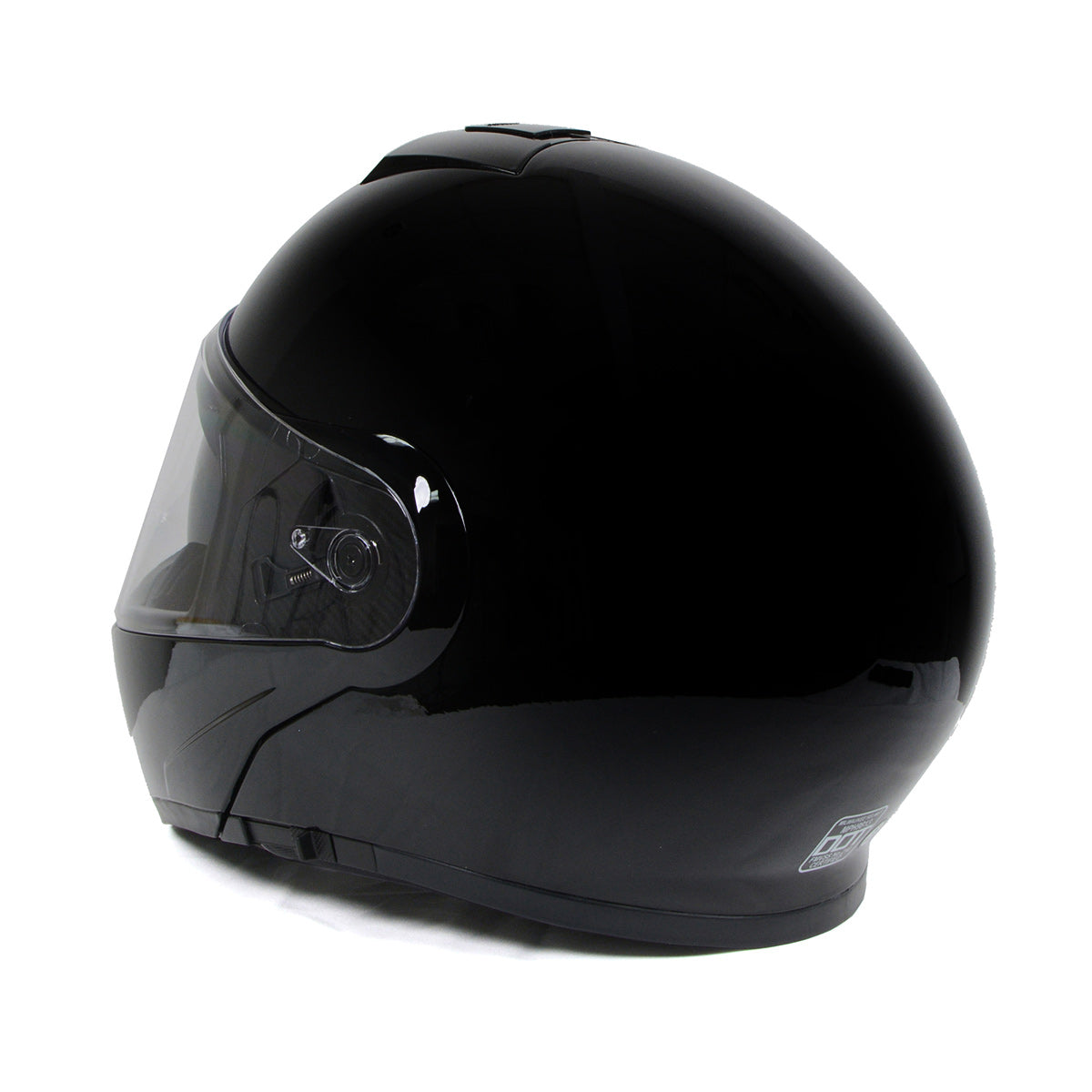 Milwaukee Helmets MPH9813DOT Gloss Black 'Menace' Advanced Motorcycle Modular Helmet for Men and Women Biker w/ Drop Down Visor