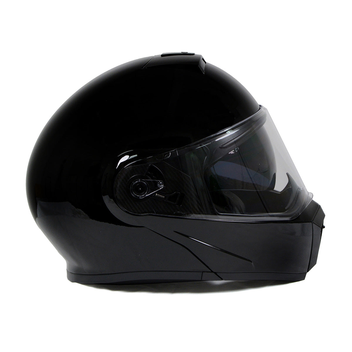 Milwaukee Helmets MPH9813DOT Gloss Black 'Menace' Advanced Motorcycle Modular Helmet for Men and Women Biker w/ Drop Down Visor