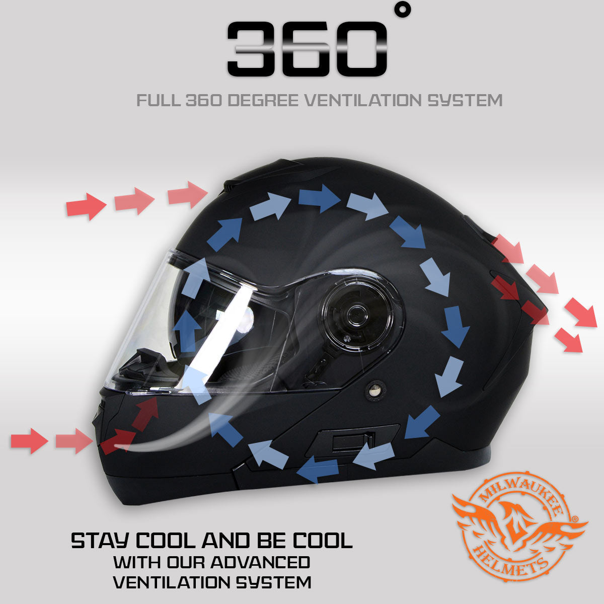 bluetooth motorcycle helmet ventilation Milwaukee Helmets Breeze Flat Black Advanced Motorcycle Modular Helmet w/ Drop Down Visor DOT Approved MPH9814DOT
