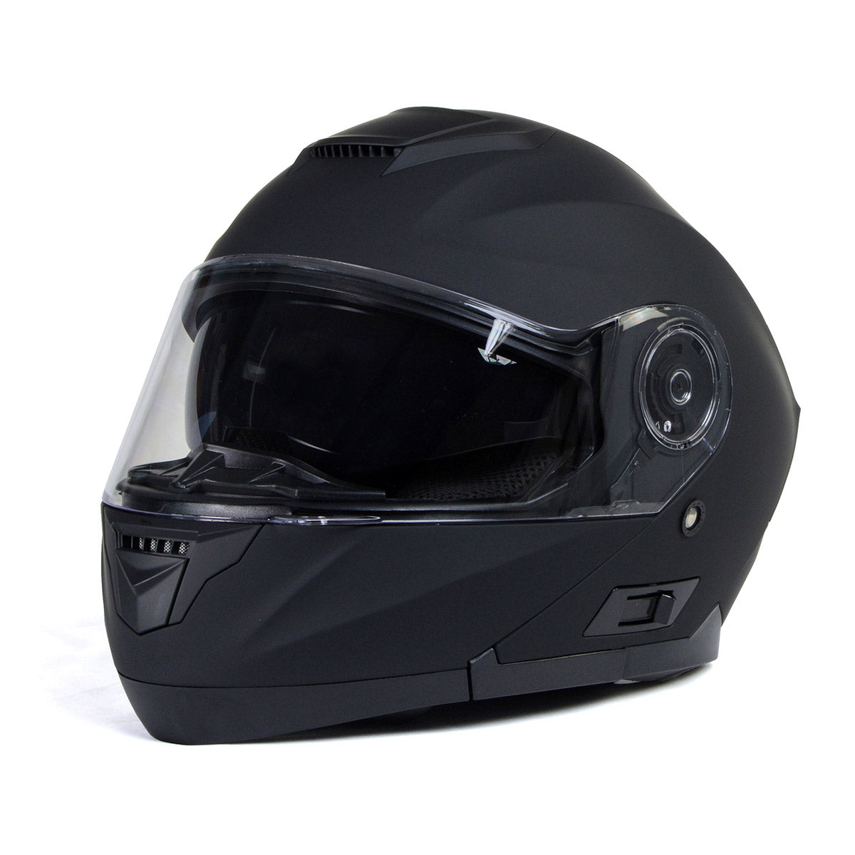 Milwaukee Helmets MPH9814DOT 'Breeze' Flat Black Advanced Motorcycle Modular Helmet for Men and Women Biker w/ Drop Down Visor