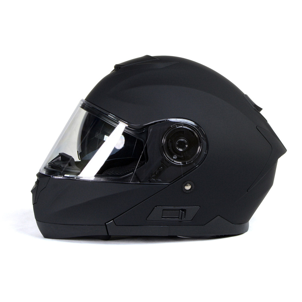 flat black modular motorcycle helmet Milwaukee Helmets MPH9820DOT Ominous Dual Sport Advanced Biker road riding Milwaukee Helmets MPH9820DOT Flat Black