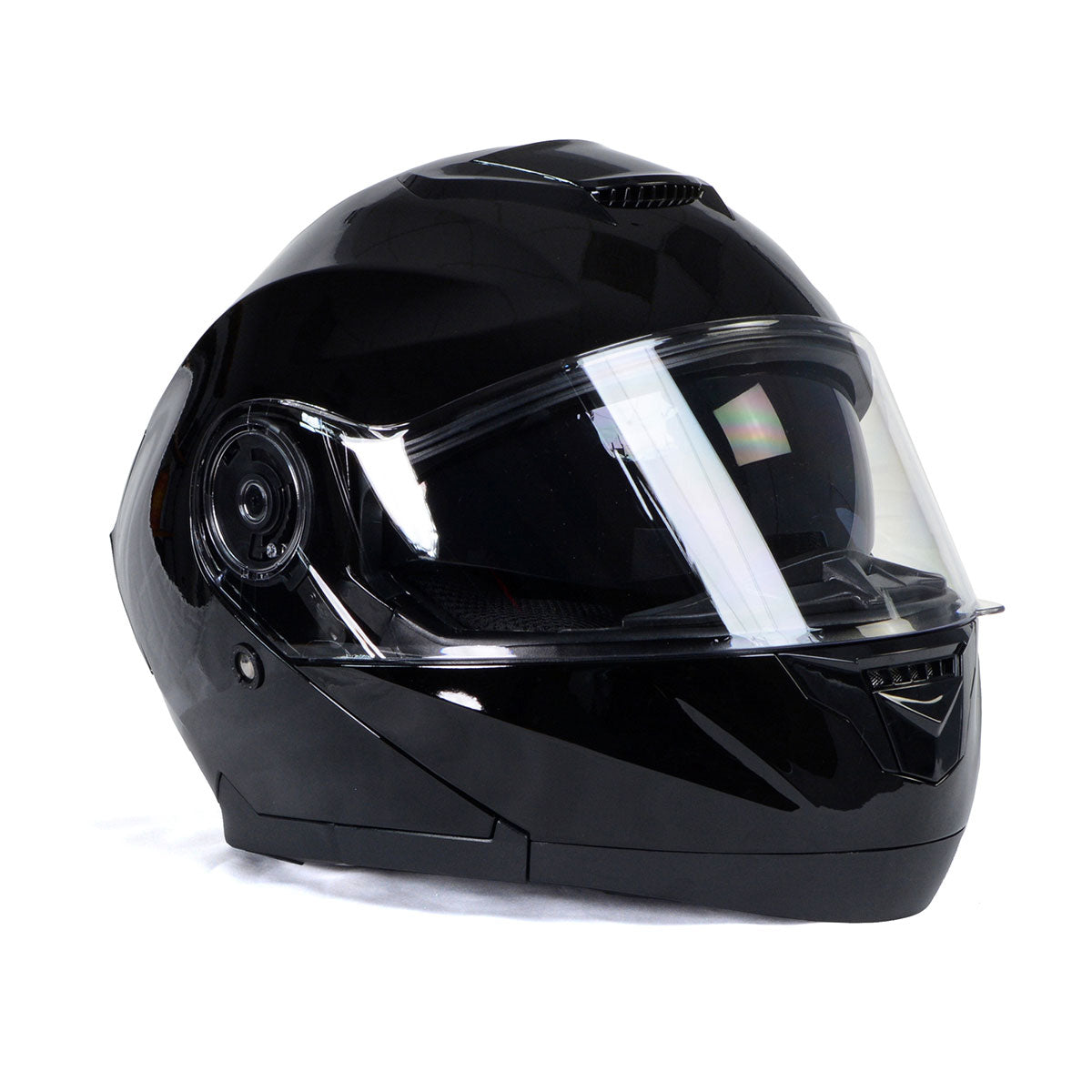 Milwaukee Helmets MPH9815DOT 'Breeze' Gloss Black Advanced Motorcycle Modular Helmet for Men and Women Biker w/ Drop Down Visor