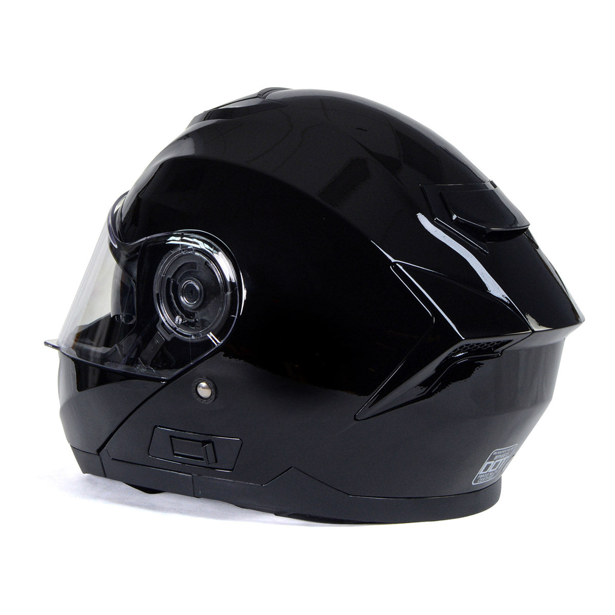 Milwaukee Helmets MPH9815DOT 'Breeze' Gloss Black Advanced Motorcycle Modular Helmet for Men and Women Biker w/ Drop Down Visor