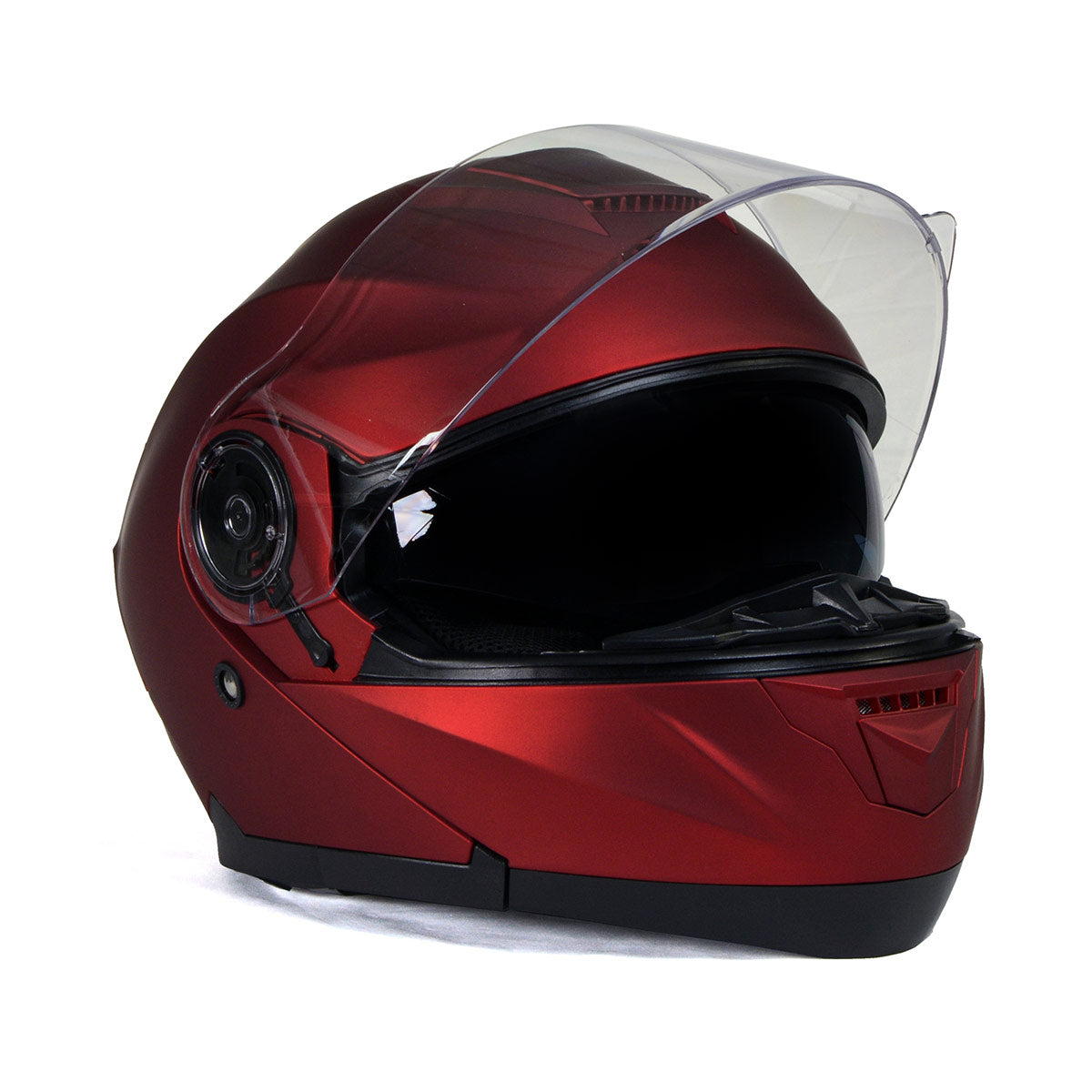 Milwaukee Helmets MPH9817DOT 'Breeze' Red Advanced Motorcycle Modular Helmet for Men and Women Biker w/ Drop Down Visor