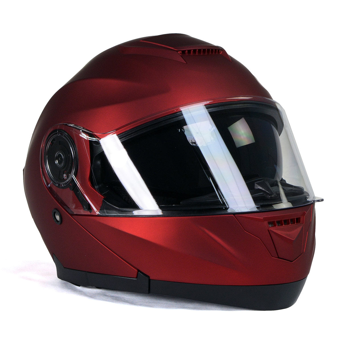 Milwaukee Helmets MPH9817DOT 'Breeze' Red Advanced Motorcycle Modular Helmet for Men and Women Biker w/ Drop Down Visor