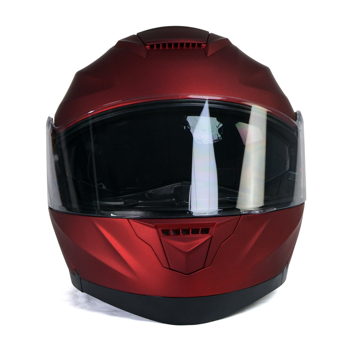 Milwaukee Helmets MPH9817DOT 'Breeze' Red Advanced Motorcycle Modular Helmet for Men and Women Biker w/ Drop Down Visor