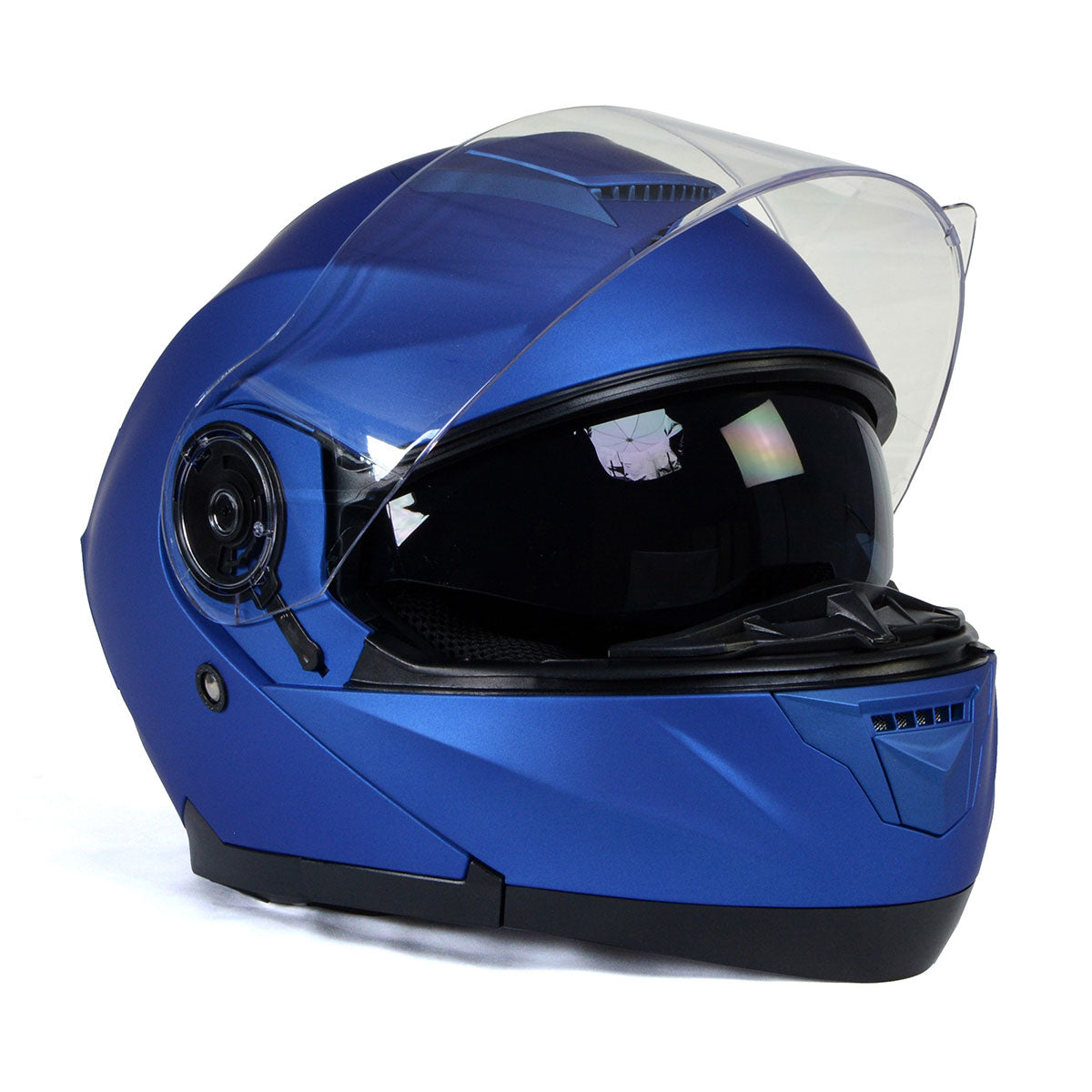 Milwaukee Helmets MPH9818DOT 'Breeze' Blue Advanced Motorcycle Modular Helmet for Men and Women Biker w/ Drop Down Visor