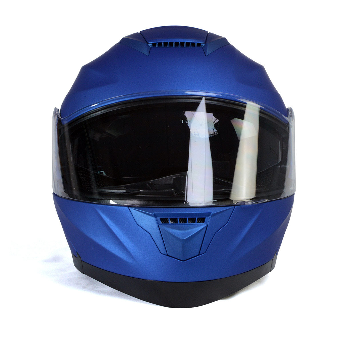 Milwaukee Helmets MPH9818DOT 'Breeze' Blue Advanced Motorcycle Modular Helmet for Men and Women Biker w/ Drop Down Visor