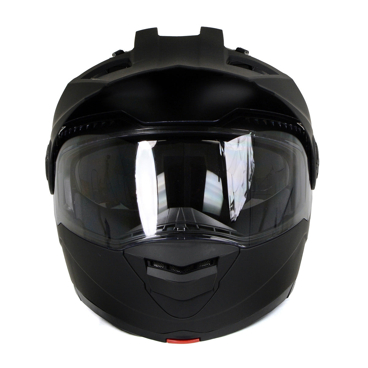 Milwaukee Helmets MPH9820DOT Flat Black 'Ominous' Dual Sport Advanced Motorcycle Modular Helmet for Men and Women Biker